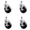 Service Caster 5 Inch SS Soft Rubber Wheel Swivel 10mm Threaded Stem Caster Set Brake SCC SCC-SSTS20S514-SRS-TLB-M1015-4 - alternate 1